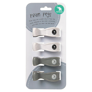 Pram Pegs 4 pk - White/Grey