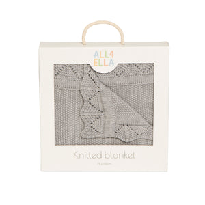 Knitted Blanket - Light Grey