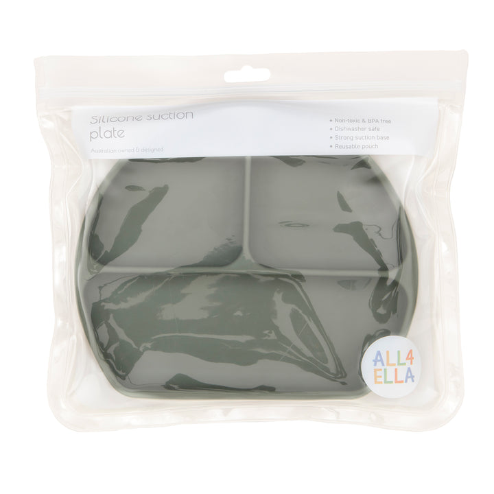 Silicone suction plate - Olive