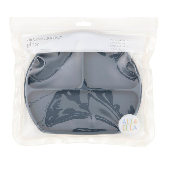 Silicone suction plate - Slate Blue