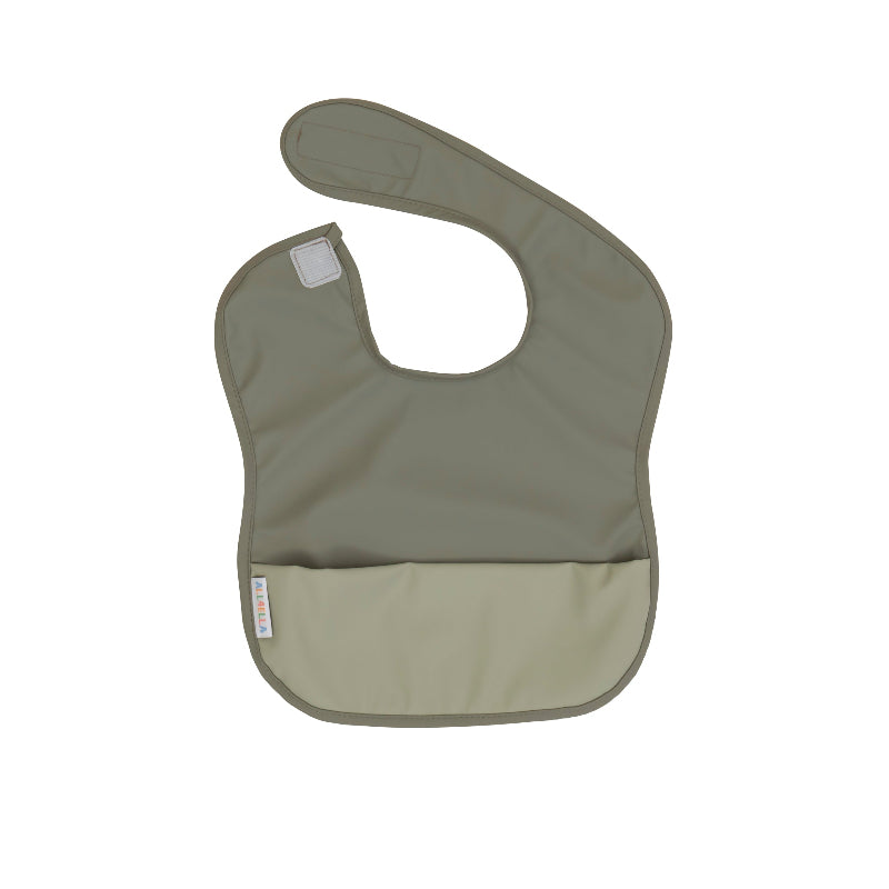 Recycled pouch bib - Two-tone Sage