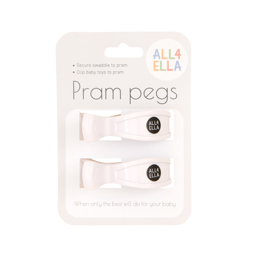 Pram pegs 2 pk - White