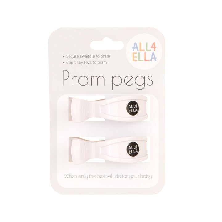 Pram pegs 2 pk - White