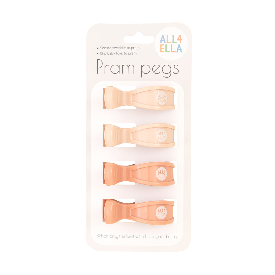 Pram Pegs 4 pk - Cream/Peach