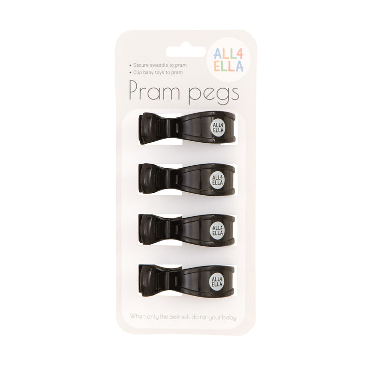 Pram Pegs 4 pk - Black