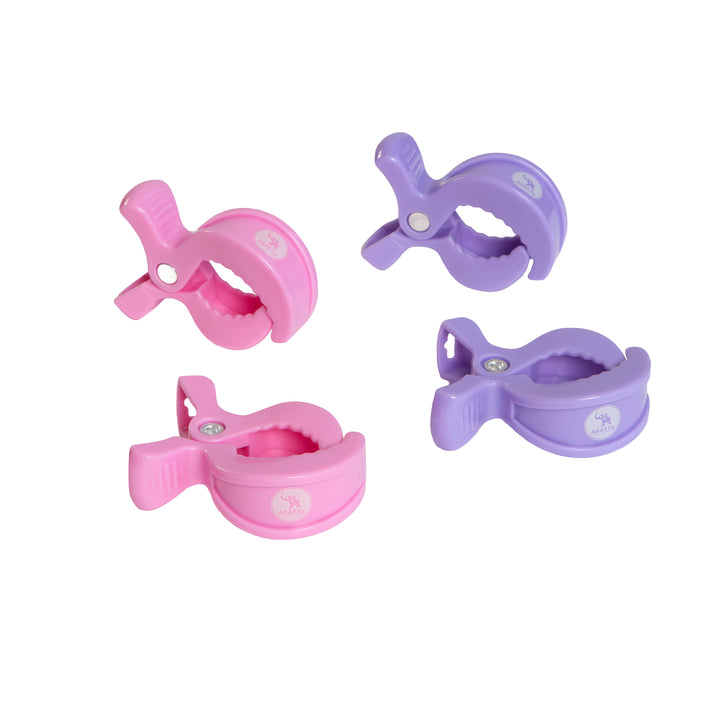 Pram Pegs 4 pk - Pink/Purple Pastel