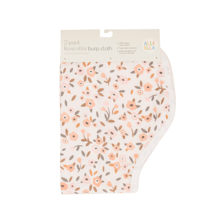 Organic burp cloth 2pk - Floral Bouquet