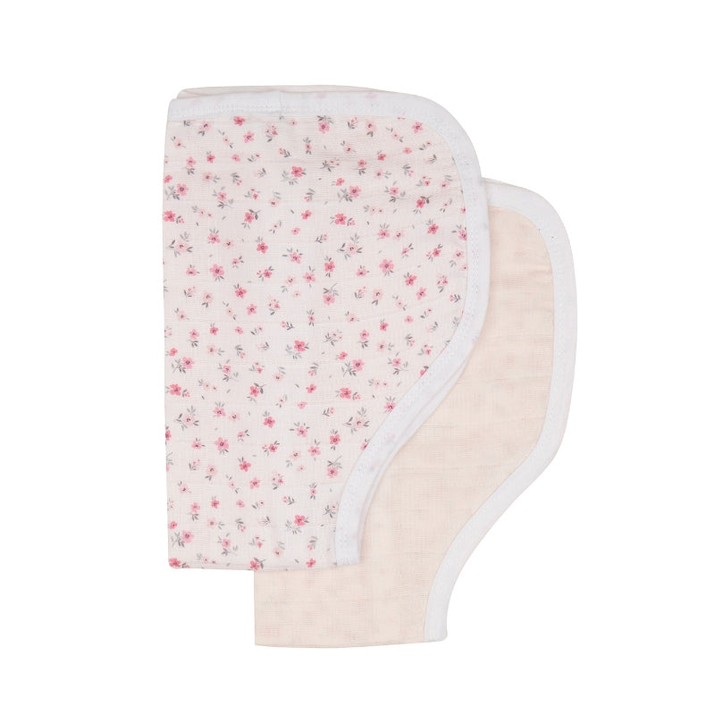 Organic burp cloth 2pk - Pink Petals