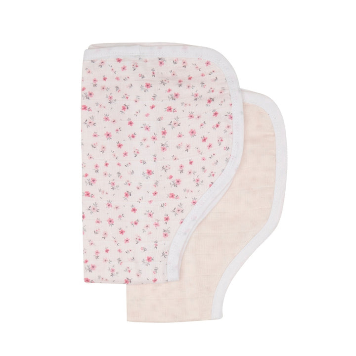 Organic burp cloth 2pk - Pink Petals
