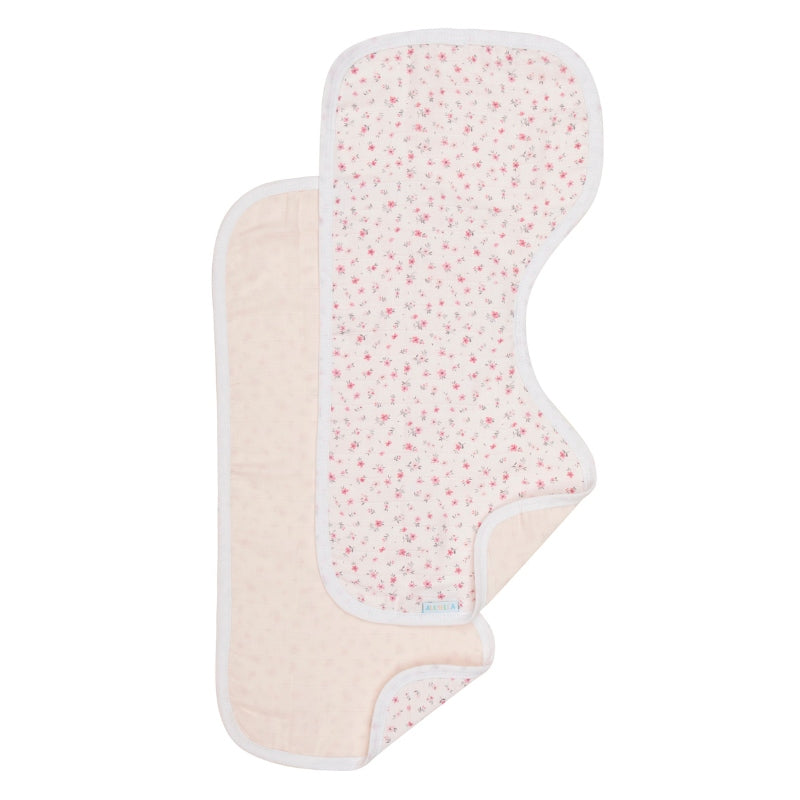 Organic burp cloth 2pk - Pink Petals