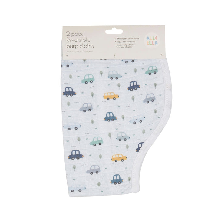 Organic burp cloth 2pk - Beep Beep
