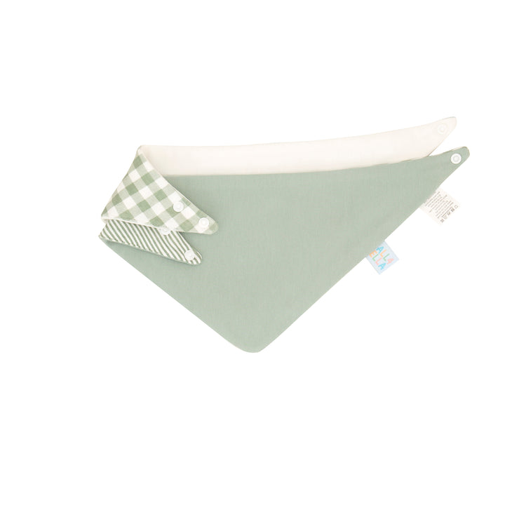 Bandana bibs 2pk - Gingham Sage