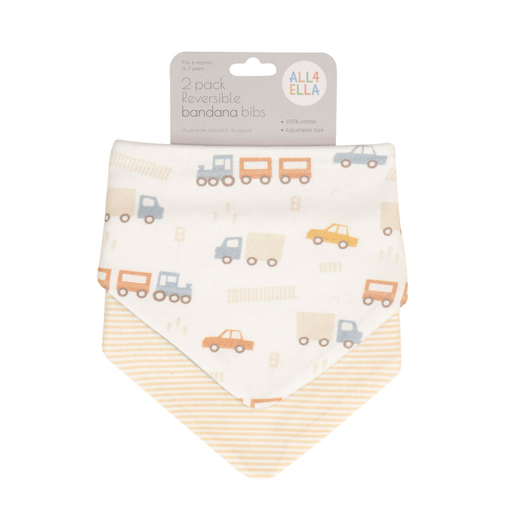 Bandana bibs 2pk - Trucks