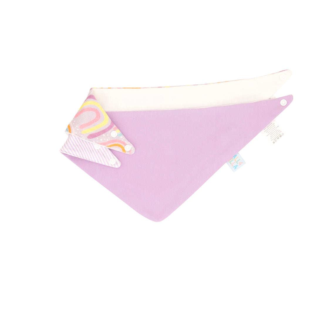 Bandana bibs 2pk - Lilac Rainbows