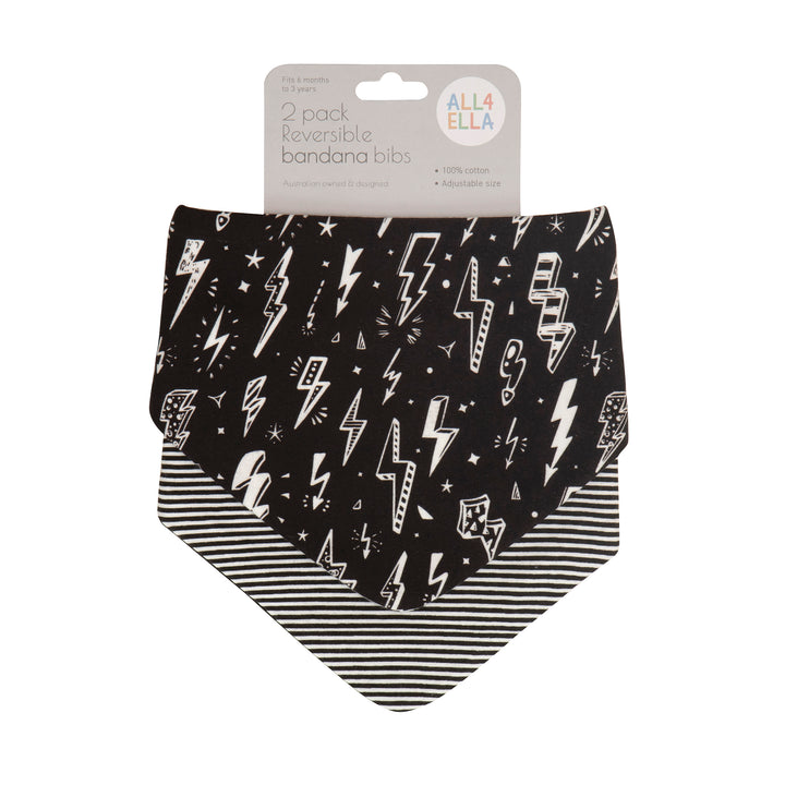 Bandana bibs 2pk - Lightning