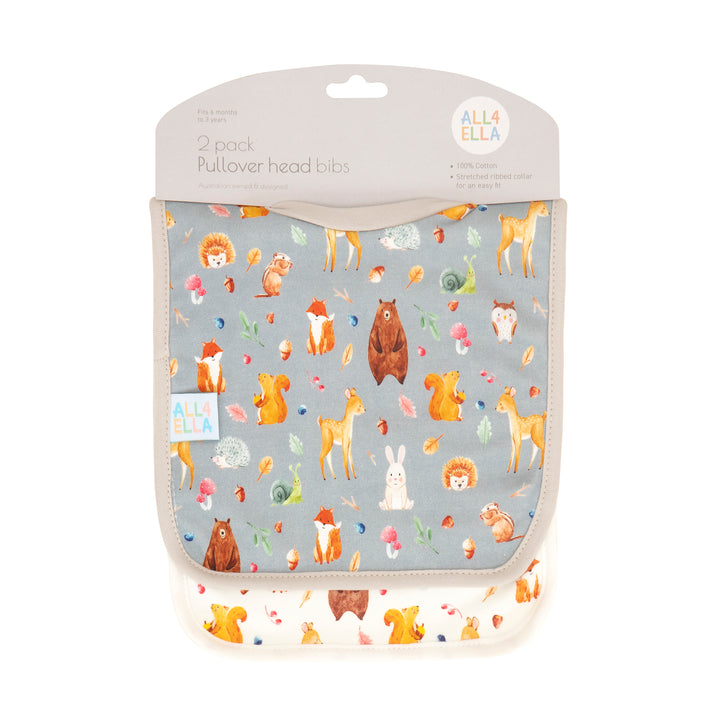 Pullover Head Bibs 2pk - Forest