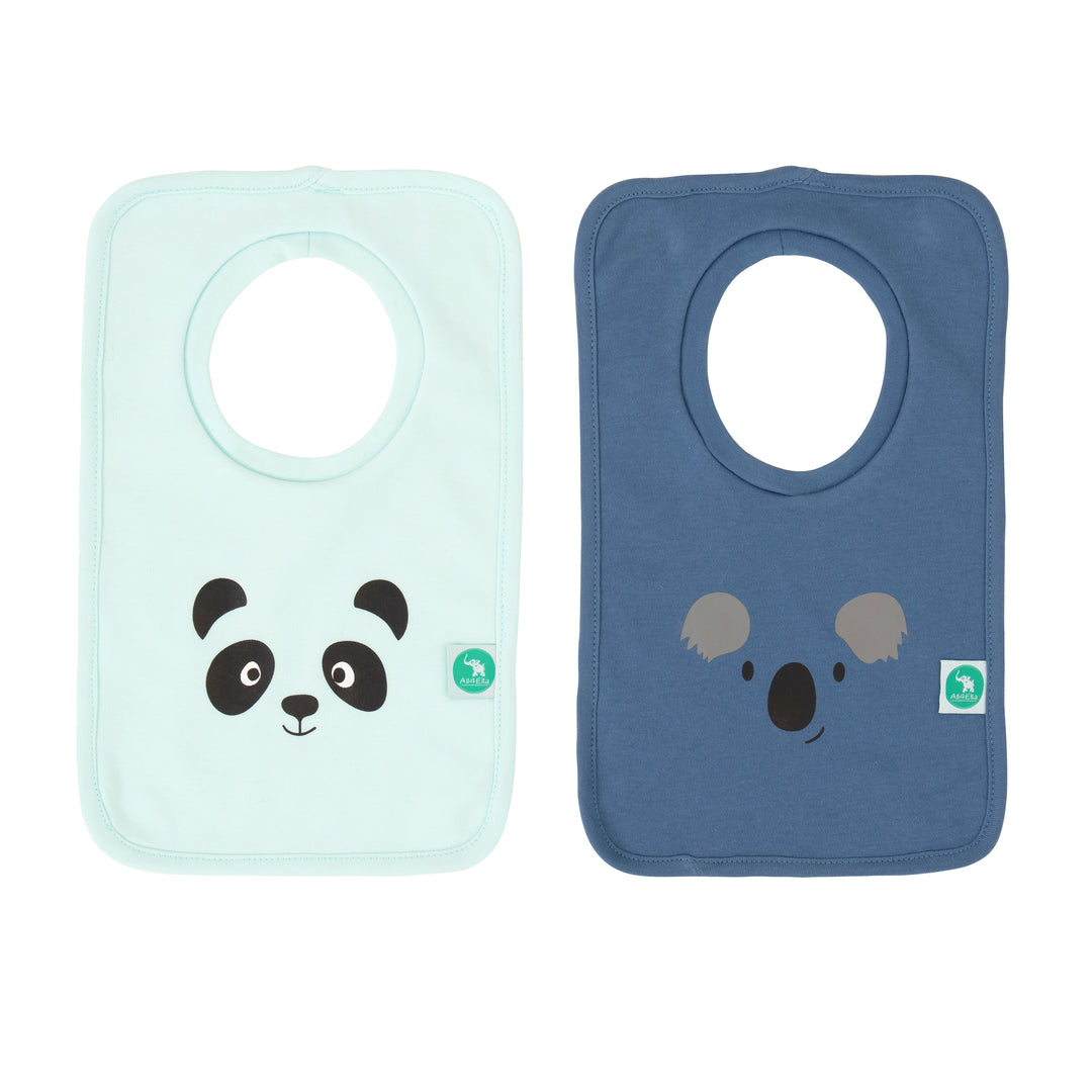 Pullover Head Bibs 2pk - Panda/Koala