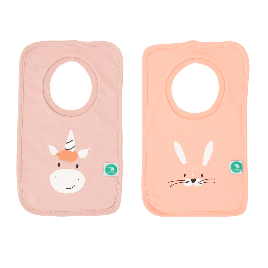 Pullover Head Bibs2pk - Unicorn/Bunny