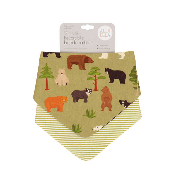 Bandana bibs 2pk - Bears