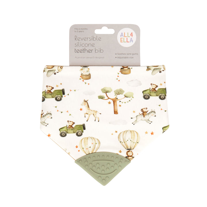 Reversible teether bib - Monkey