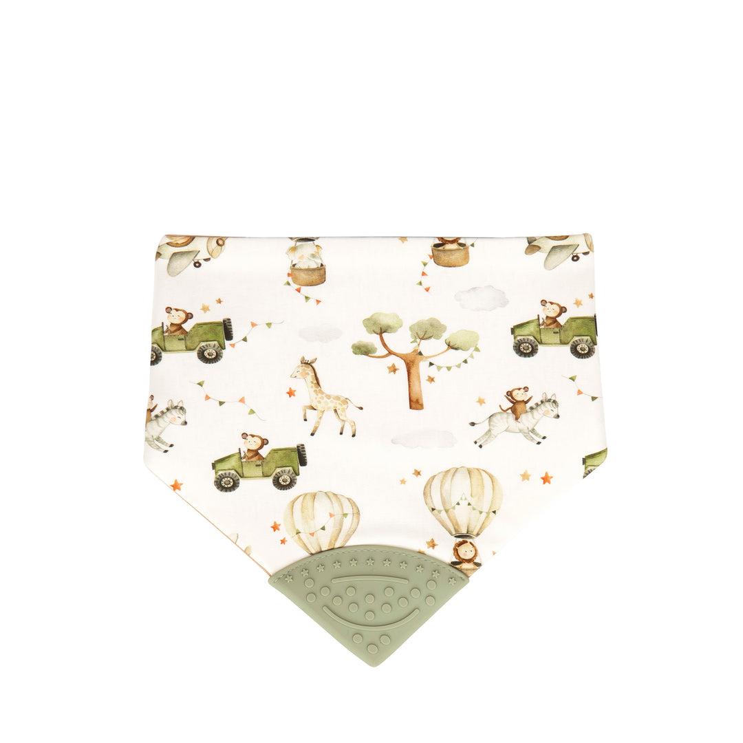 Bandana Bib with silicone teether - Monkey Bandana Bib with silicone teether - Monkey