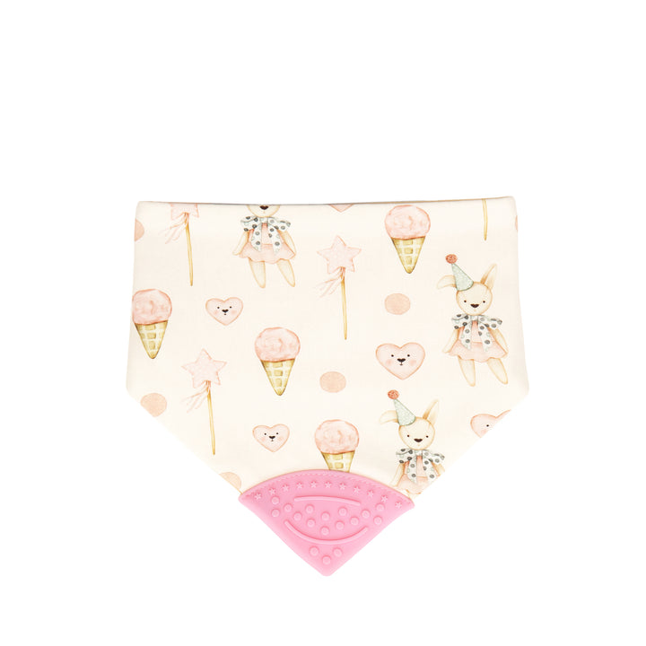 Reversible teether bib - Ice Creams & Teddy