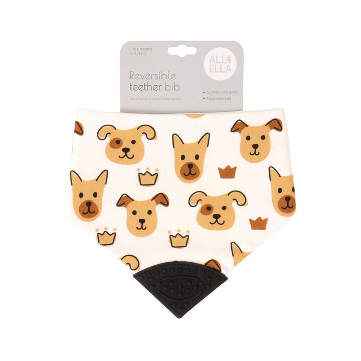 Reversible teether bib - Puppies