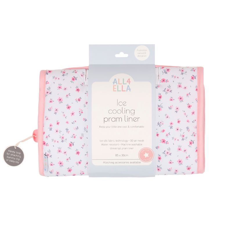 Ice cooling pram liner - Pink Petals