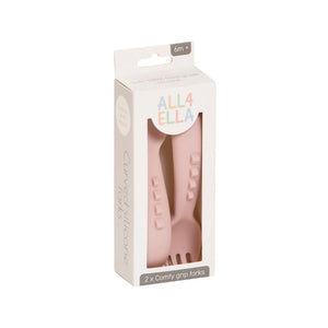 Comfy grip silicone forks 2pk - Dusty Pink