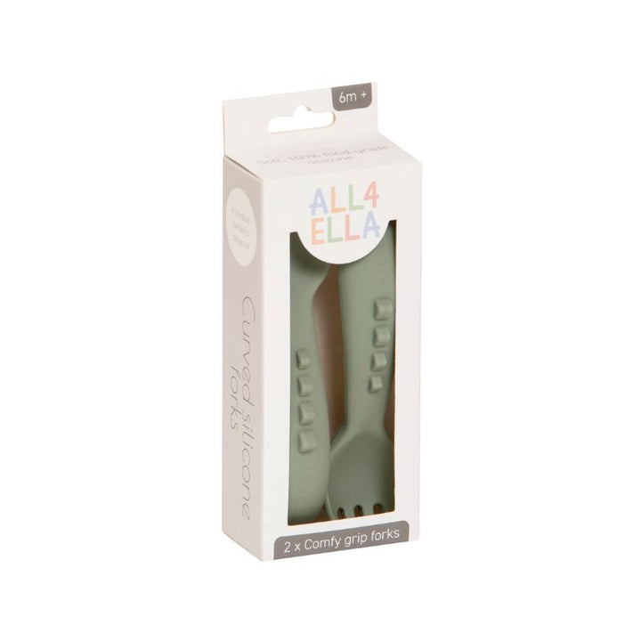 Comfy grip silicone forks 2pk - Olive