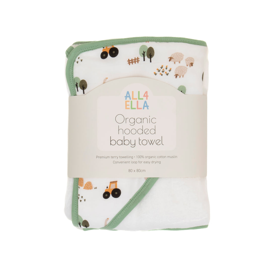 Organic hooded towel - Country Farm