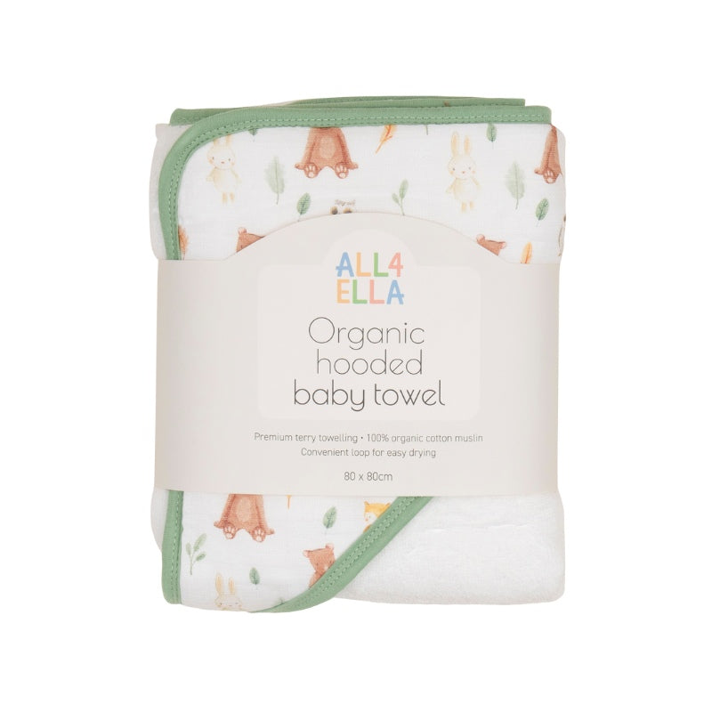 Baby hooded towel - Forest Friends