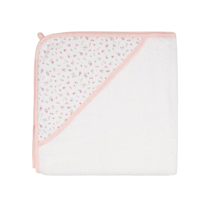 Baby hooded towel - Pink Petals