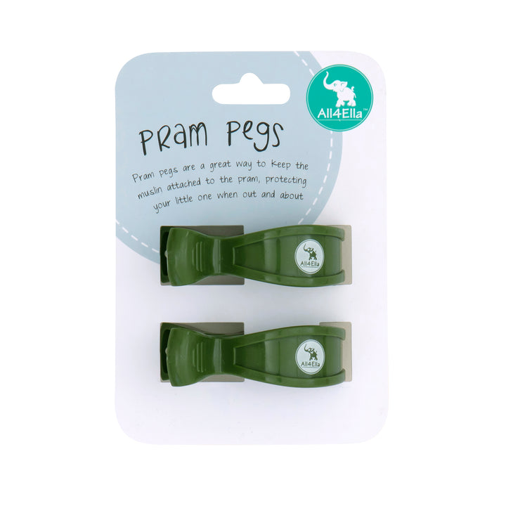 Pram pegs 2 pk - Forest Green