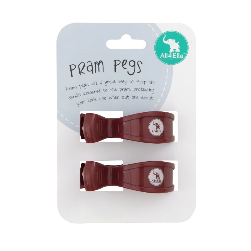 Pram pegs 2 pk - Burgundy