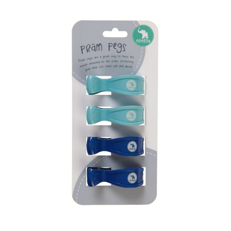 Pram Pegs 4 pk - Blue/Navy