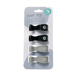 Pram Pegs 4 pk - Black/Grey