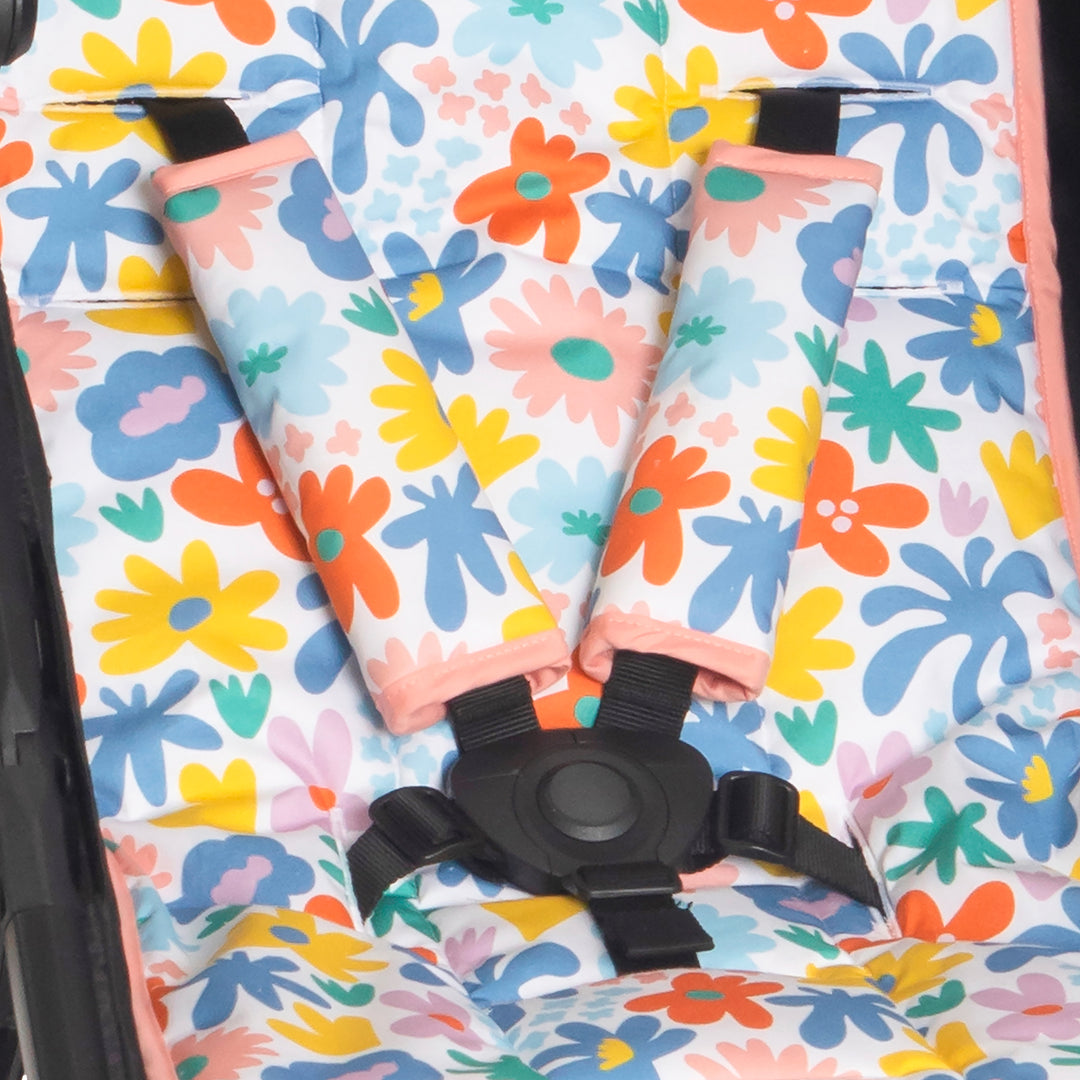 Harness covers & pram pegs - Bright Floral