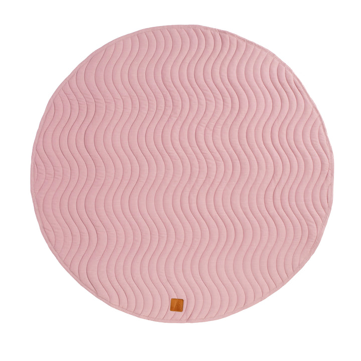 Quilted reversible linen playmat - Blush Pink