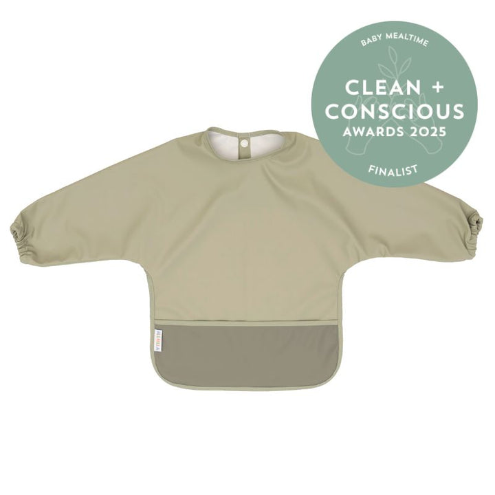 Recycled long sleeve bib - Light Sage
