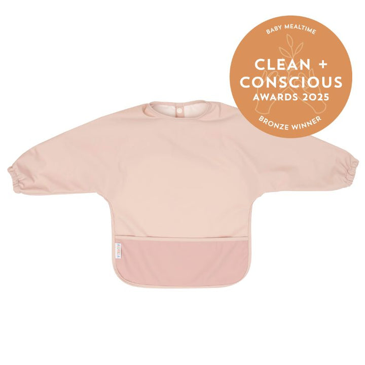 Recycled long sleeve bib - Light Pink