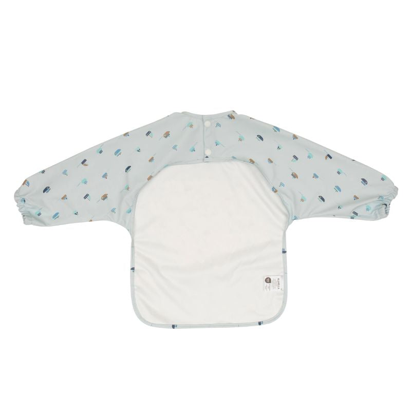 Recycled long sleeve bib - Sail Boats
