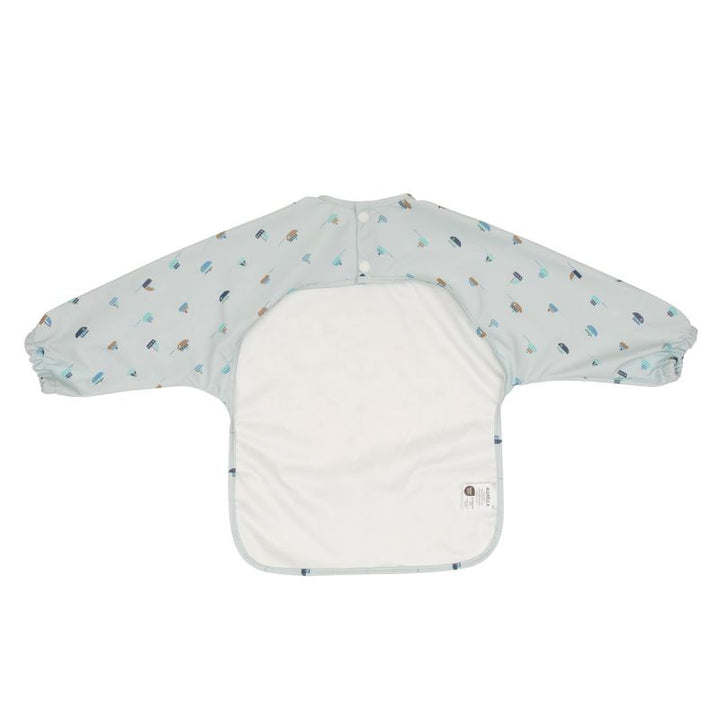 Recycled long sleeve bib - Sail Boats