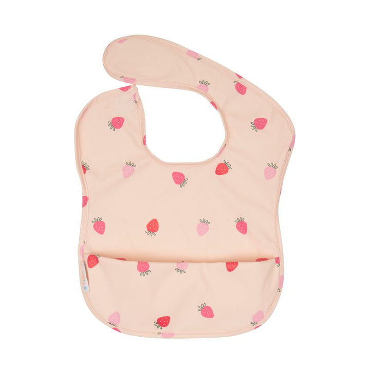 Recycled pouch bib - Strawberries