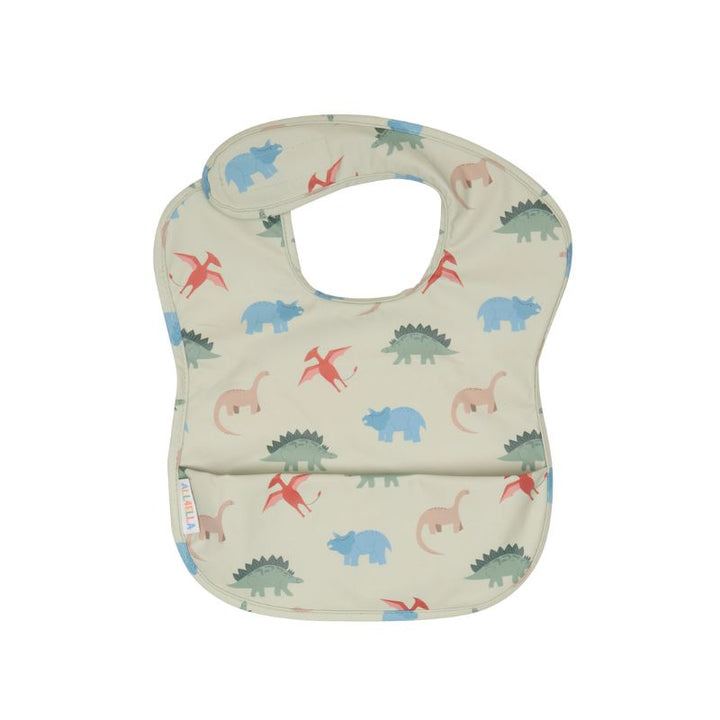 Recycled pouch bib - Dinosaurs