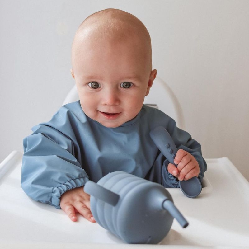 Recycled long sleeve bib - Blue