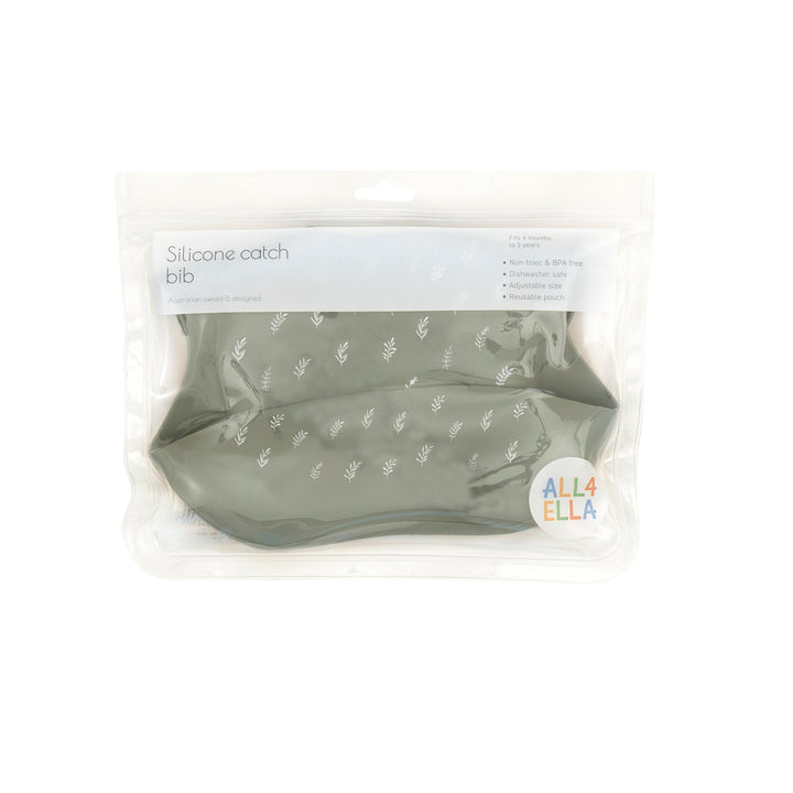 Silicone catch bib - Olive