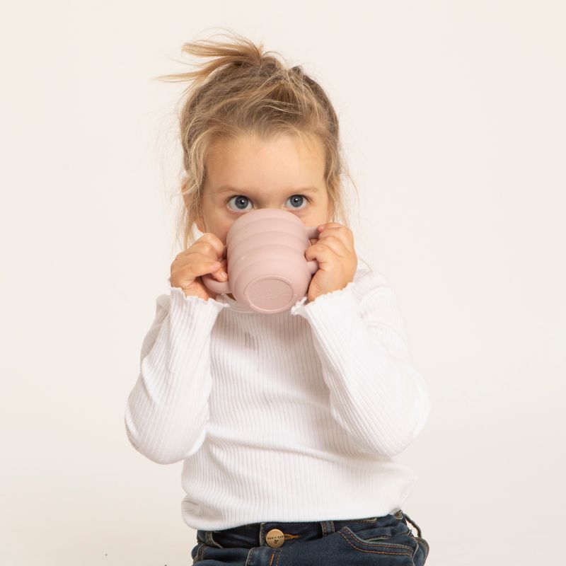 Silicone sippy cup with straw - Dusty Pink