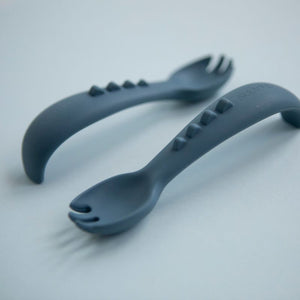 Comfy grip silicone forks 2pk - Slate Blue