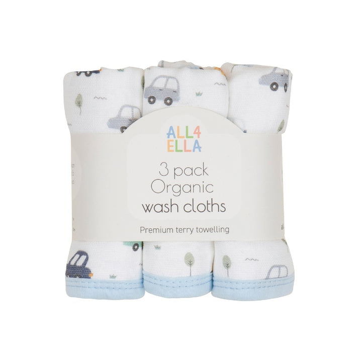 Organic wash cloths 3pk - Beep Beep
